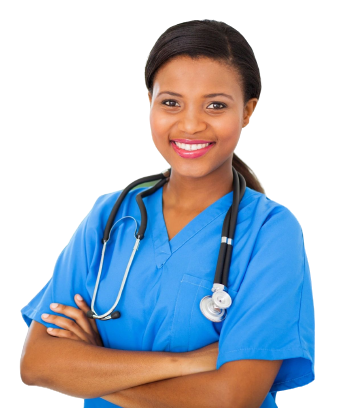 Nurse with blue uniform